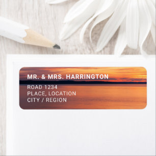 Orange Sunset Over Lake Water Evening Photo