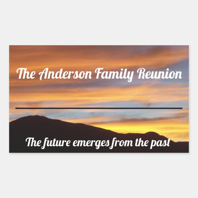 Orange Sunset Quote Family Reunion Name Tag  (Front)