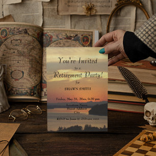 Orange Sunset Retirement Party Invitation