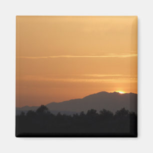 Orange Sunset Scene Magnet