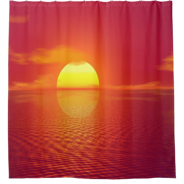 Orange Sunset Shower Curtain (Front)