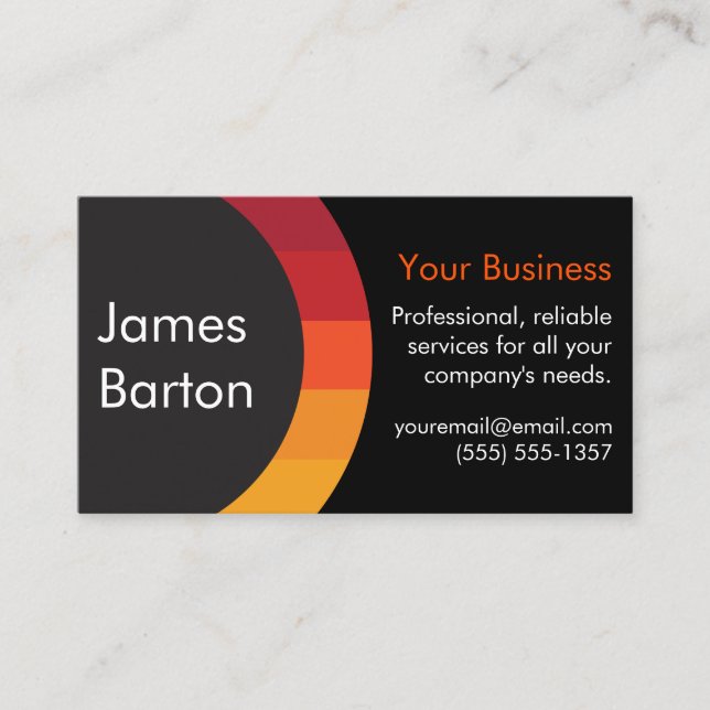 Orange Sunset Simple Gradient Modern Professional Business Card (Front)
