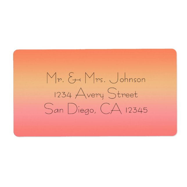 Orange Sunset Tropical Address Labels Sticker (Front)