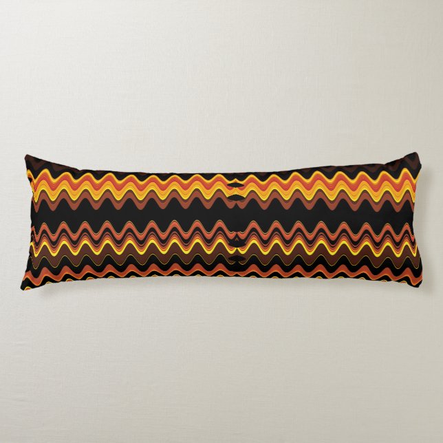 ORANGE SUNSET WAVES BODY CUSHION (Front)