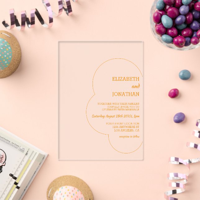 Orange Sunset Wedding Acrylic Invitations (Insitu (Celebration))