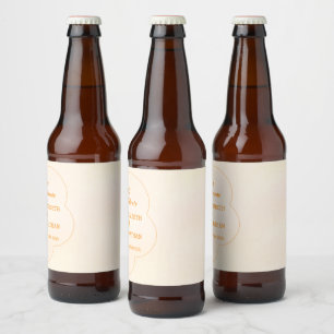 Orange Sunset Wedding Beer Bottle Label