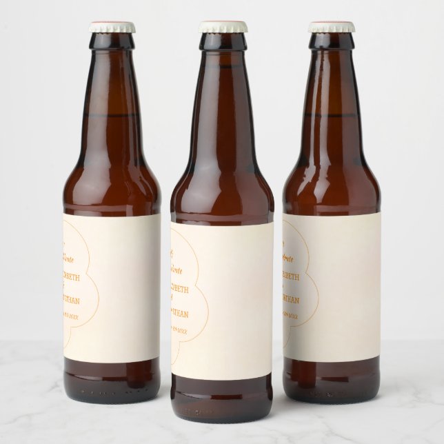 Orange Sunset Wedding Beer Bottle Label (Bottles)
