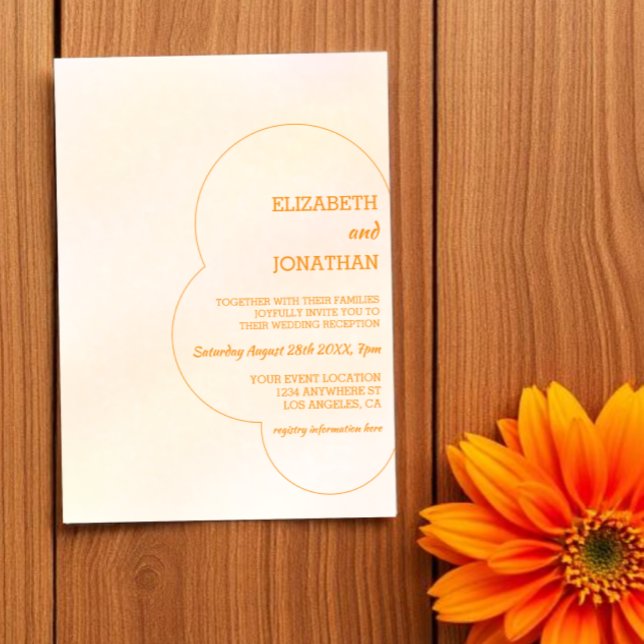 Orange Sunset Wedding Reception Invitation (Creator Uploaded)