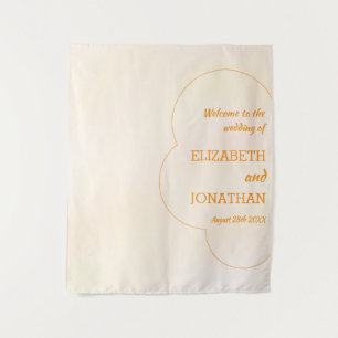 Orange Sunset Wedding Tapestry