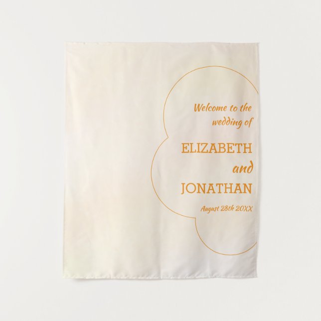 Orange Sunset Wedding Tapestry (Front)