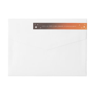 Orange Sunset+White Stars Wraparound Address Label