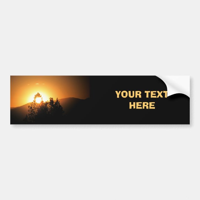 Orange Sunset With Trees customisable Bumper Sticker (Front)