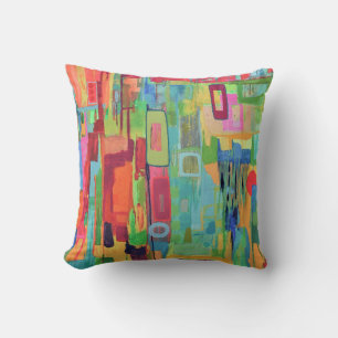 Orange Sunshine 16 x 16 Poly Throw Pillow