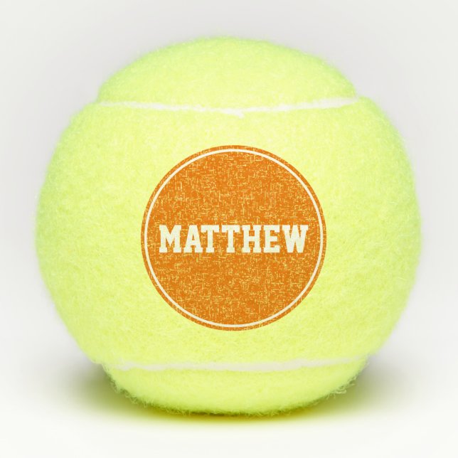 Orange Super Sport Custom Name Tennis Balls (Front)