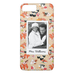 Orange Sushi Pattern   Add Your Photo iPhone 8 Plus/7 Plus Case