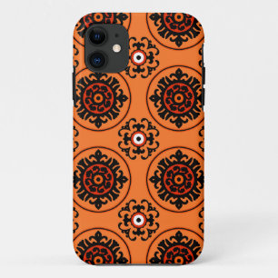 Orange Suzani Pattern iPhone 11 Case