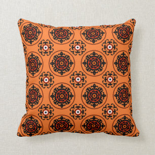 Orange Suzani Pattern Cushion