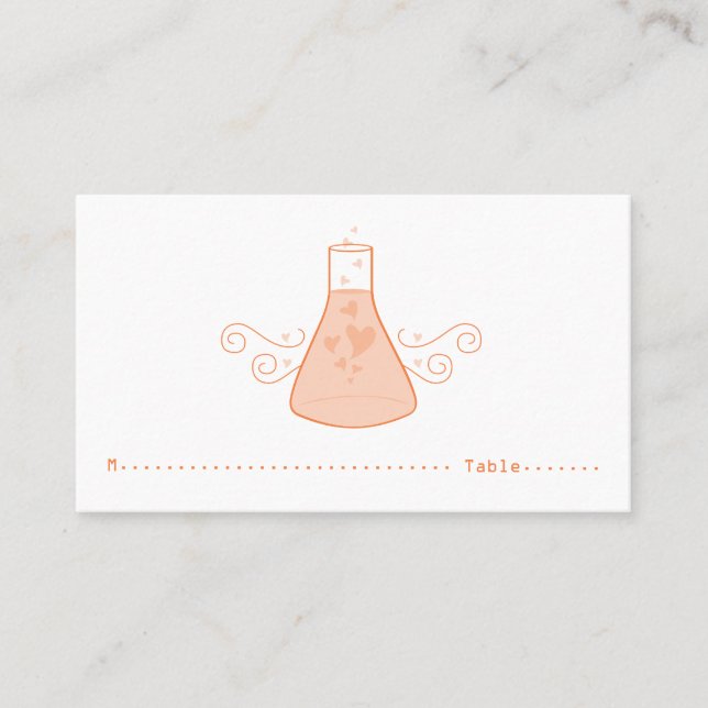 Orange Sweet Chemistry Place Card (Front)