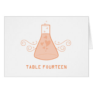 Orange Sweet Chemistry Table Number Card