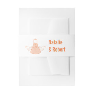 Orange Sweet Chemistry Wedding Belly Bands Invitation Belly Band