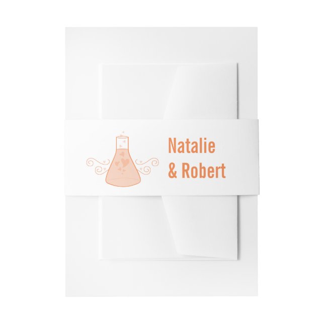 Orange Sweet Chemistry Wedding Belly Bands Invitation Belly Band (Front Example)