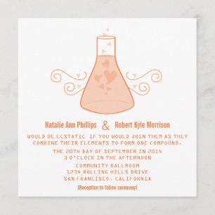 Orange Sweet Chemistry Wedding Invite