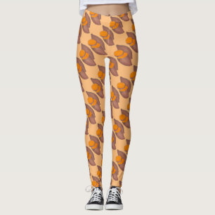 Orange Sweet Potato Yam Cooking Foodie Leggings