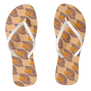 Orange Sweet Potato Yam Yams Food Foodie Print Flip Flops