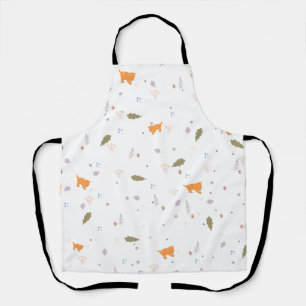 Orange Tabby and Leaves Pattern  Apron