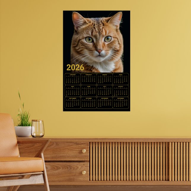Orange Tabby Cat 2026 Calendar Poster (Living Room 2)