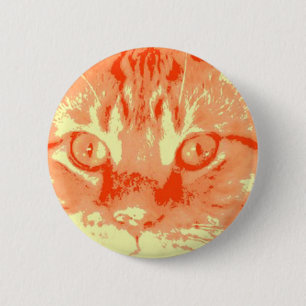 Orange Tabby Cat 6 Cm Round Badge