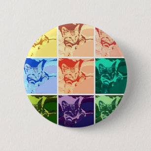Orange Tabby Cat 6 Cm Round Badge