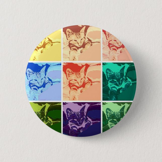 Orange Tabby Cat 6 Cm Round Badge (Front)