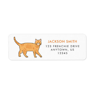 Orange Tabby Cat Address Label