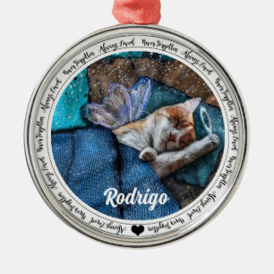 Orange Tabby Cat Angel Christmas Memorial Ornament