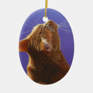 Orange Tabby Cat Angel Light #2 Ceramic Tree Decoration