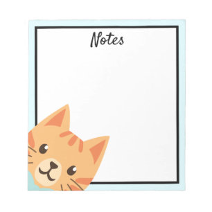 Orange Tabby Cat Blank Notepad