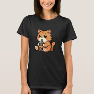 Orange Tabby Cat Bubble Tea Pet Funny Boba T-Shirt