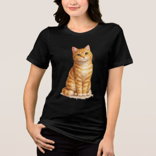 Orange Tabby Cat Clipart Tri-Blend Shirt