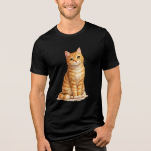 Orange Tabby Cat Clipart Tri-Blend Shirt