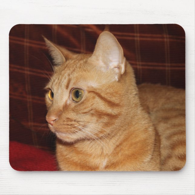 Orange Tabby Cat Face Profile Mouse Mat (Front)