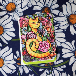 Orange Tabby Cat Flower Garden Invitation