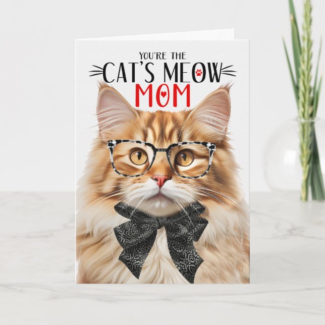 Orange Tabby Cat for Mum on Mother's Day Holiday Card (Front)