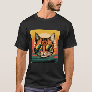 Orange Tabby Cat Friendly Wearing Sunglasses Sunse T-Shirt