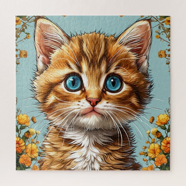 🐱 Orange Tabby Cat Gift For Kitten Lovers Jigsaw Puzzle (Vertical)