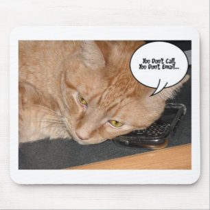Orange Tabby Cat Humour/Cell Phone Mouse Mat