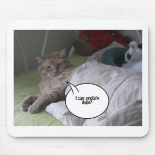 Orange Tabby Cat Humour Mouse Mat