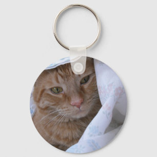 Orange Tabby Cat Key Ring