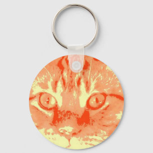 Orange Tabby Cat Key Ring