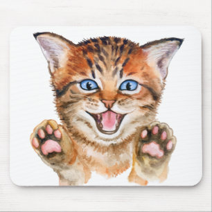 Orange Tabby Cat Lovers Gift Cute Kitten Mouse Mat